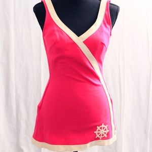 60's Vintage Pink Swimsuit Nautical